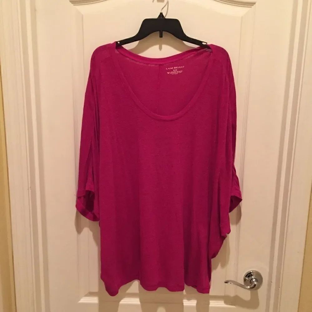 Lane Bryant Scoop Neck Pink Top